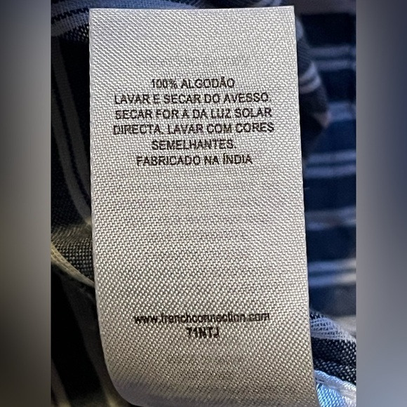 French Connection Stylish Blue and White Striped Women’s Dress Size 0 - Picture 12 of 15